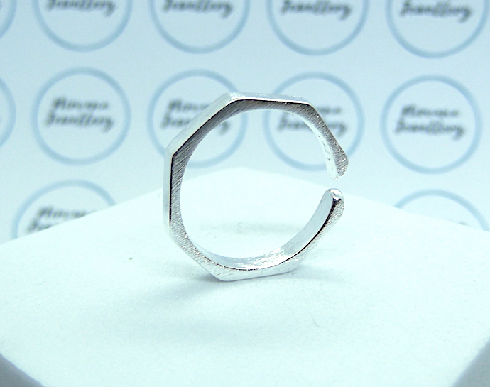 Adjustable Geometric Hexagon Ring