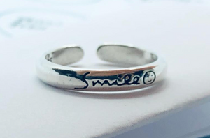 Adjustable Smile Ring, Smiley Face Ring, Happy Ring