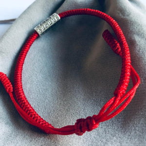 Red Tibetan Buddhist Six Mantra Bracelet