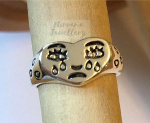 Adjustable Crying Face Tears Ring