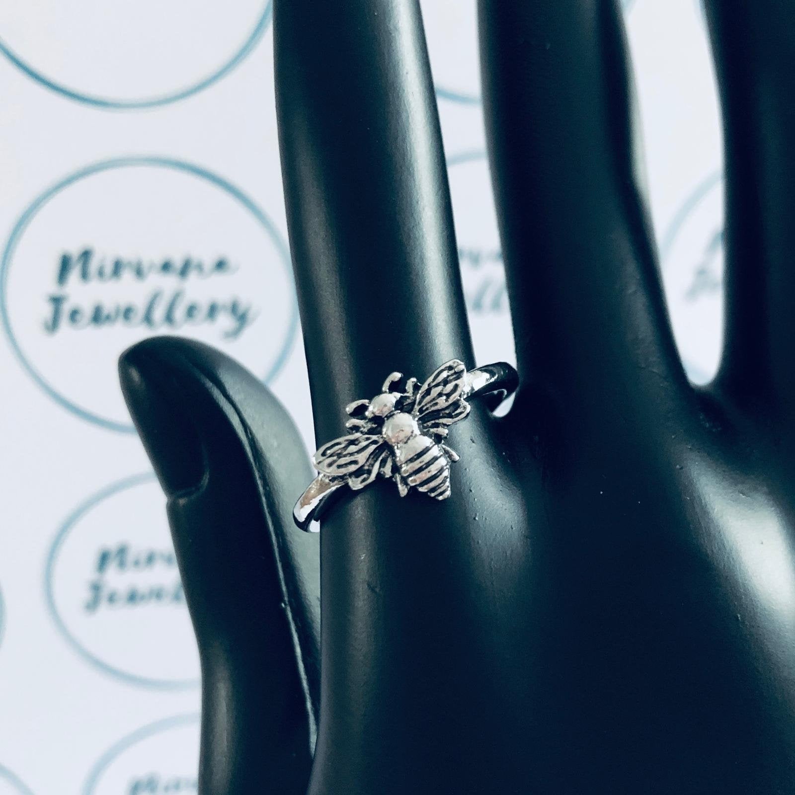 Vintage Style Bee Ring -  Silver Colour